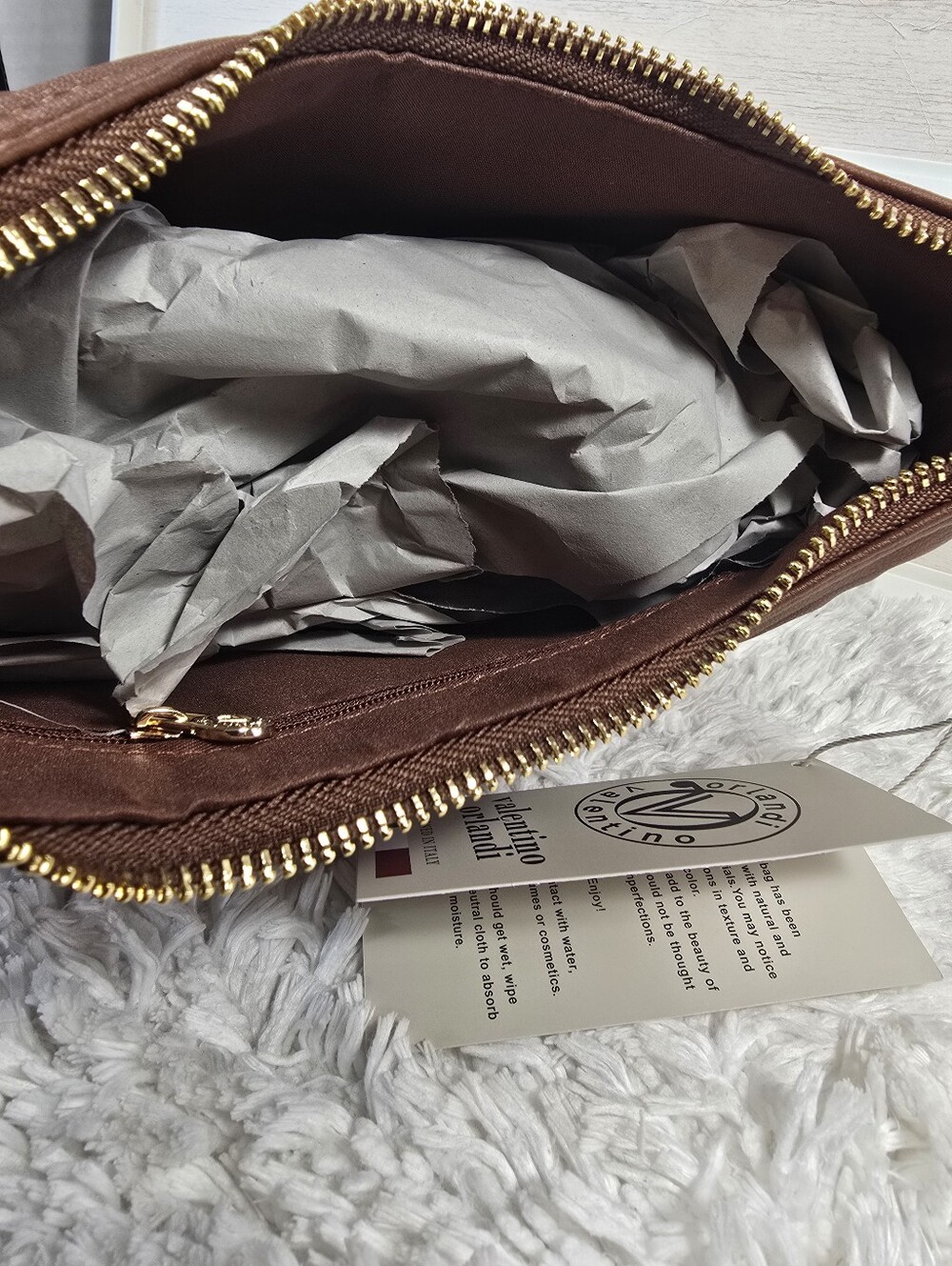 Valentino Orlandi Brown Quilted Shoulder Bag with Gold Logo - Picture 13 of 16